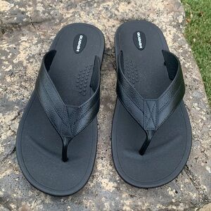 Okabashi Men's Voyager Footbed Black Flip-Flop Sandal Made in USA 12